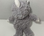 Animal Adventure plush toy gray white rhino rhinoceros ribbed feet hands... - $19.79