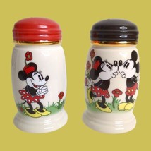 Lenox Disney Mickey &amp; Minnie Salt And Pepper Shakers ~ Red &amp; Black 3.75&quot;... - $23.38