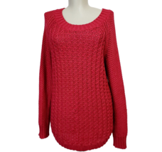 Calvin Klein Jeans Pullover Sweater Core Mixed Texture red womens size M - £11.76 GBP