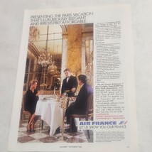 Air France Presenting the Paris Vacation Couple Waiter in Restaurant Print Ad  - £7.65 GBP