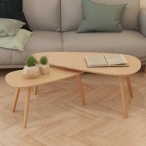 vidaXL Coffee Table Set of 2 Brown Solid pine wood, MDF Two-piece set - $118.31