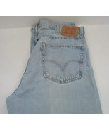 vintage 505 levi&#39;s regular fit worn look faded jeans denim pants  - $381.07 MXN