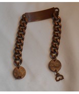 Vintage Solid Copper Penny Identification Bracelet with Blank Monogram P... - £11.98 GBP