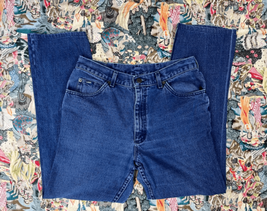 Vtg 1980s Lee High Waist Blue Denim Tapered Mom Jeans 31 Waist Bootcut - £30.30 GBP