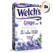 3x Packs Welch&#39;s Singles To Go Grape Flavor Drink Mix 6 Singles Per Pack... - $9.84