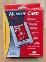 Performance MEMORY CARD PLUS for Nintendo 64 / N64 New Open Box - $14.01