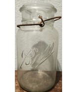 VINTAGE BALL IDEAL  CLEAR QUART GLASS BAIL TOP. JAR PAT&#39;D JULY 14, 1908 ... - £5.10 GBP