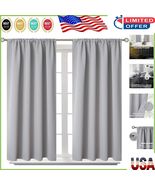 Elegant Thermal Insulated Light Grey Room Darkening Curtains 42x48 for P... - $57.33 CAD