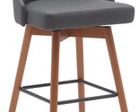 Benjara BM304919 30 in. Sean Parson Style Swivel Barstool Chair Gray Fau... - $508.99