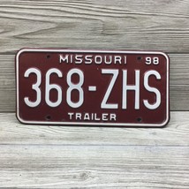 Missouri 1998 VTG License Plate Trailer # 368-ZHS Brown White Letters Fa... - £6.86 GBP