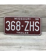 Missouri 1998 VTG License Plate Trailer # 368-ZHS Brown White Letters Fa... - $8.90