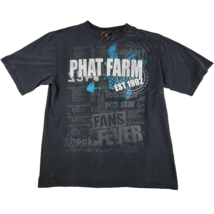Vintage Phat Farm Classics Logo Men&#39;s XXL T Shirt Black Fans Fever Flaws - £15.67 GBP