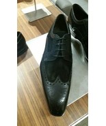 Two Tone Black Derby Suede Brouging Premium Quality Handcrafted Leather ... - $205.14 CAD+