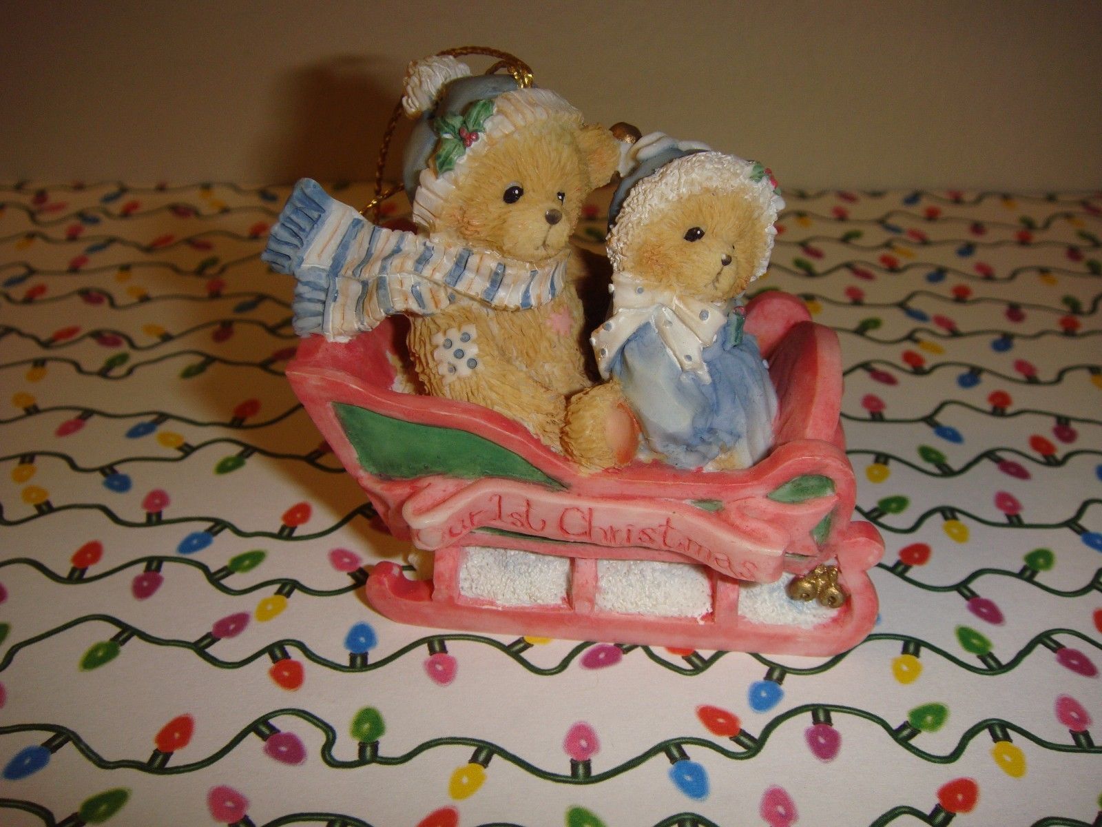 Cherished Teddies Bear Our 1st Christmas Ornament - $10.49