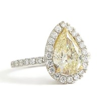 Authenticity Guarantee 
GIA Fancy Yellow Pear Diamond Halo Engagement Ring 18... - £12,143.95 GBP
