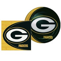 Green Bay Football Lunch Plate and Dinner Napkins Party Package for 8 Guests New - £8.77 GBP