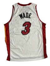 Miami Heat Dwayne Wade #3 Stitch White Adidas Jersey Size Medium Large NBA - £49.24 GBP