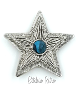 Hilco Vintage Star Pendant and Brooch with Turquoise Glass Cabochon - $266.09 MXN