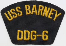 Vintage USN US Navy USS Barney DDG-6 NOS 4 3/8&quot; Embroidered Souvenir Hat Patch - £3.13 GBP