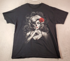 Marilyn Monroe T Shirt Top Womens XL Black Graphic Print Short Sleeve Round Neck - £7.04 GBP