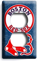 Boston Red Sox Baseball Team Phone Duplex Outlet Wall Plate Cover Man Cave Decor - £15.17 GBP
