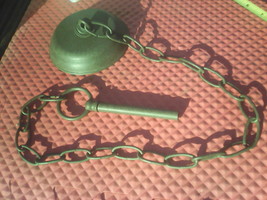 6RR88 Chandelier Drop, GRAY-GREEN Color, All Steel, 30&quot; Chain, 5-1/2&quot; Escutcheon - £9.55 GBP