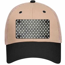 Gray White Small Dots Oil Rubbed Novelty Khaki Mesh License Plate Hat - £23.17 GBP