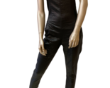 ONE TEASPOON Womens Fitted Jumpsuit With Ankle Zippers Coated Black Size... - £96.96 GBP