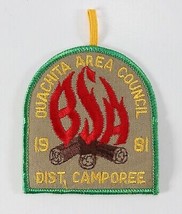 Vintage 1981 Ouachita Council Camporee Green Button Boy Scouts BSA Camp Patch - $11.69