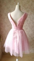 Cute Pink V-neck Short Princess Dress Sleeveless Pink Tutu Birthday Party Dress image 4