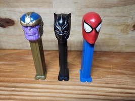 Marvel Hero Pez Dispenser Lot of 3, Black Panther, Spider Man and Thanos... - £9.30 GBP