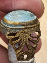 Antique Vintsge Near Eastern Ring With Natural Center Stone Ottaman Empi... - $39.49