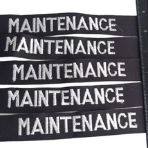 Lot of 5 MAINTENANCE Sew On Embroidered Name Tape - Black White Letters ... - $13.98