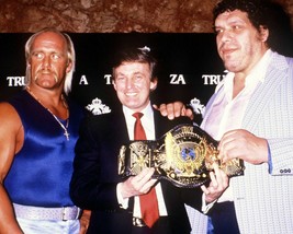 Donald Trump Hulk Hogan &amp; Andre The Giant 8X10 Photo Wrestling Picture Wwf Color - £3.93 GBP