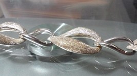 .925 Sterling Silver Polished And Brushed Textured Finish Link Bracelet ... - $859.73 MXN