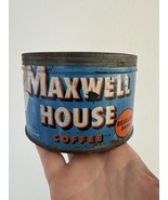 Vintage Maxwell House Coffee 1lb Tin Empty 1940s? 50s? Regular Grind - £18.23 GBP