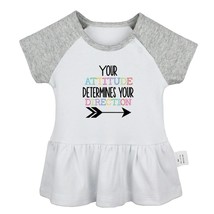 Your Attitude Determines Your Direction Newborn Baby Dress Infant Cotton Clothes - £10.10 GBP