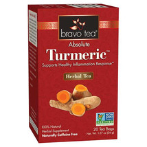 Bravo Herbal Tea Absolute Turmeric 20 Bags Healthy Inflammation Response NO GMO - £6.17 GBP