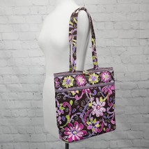 ❤️ VERA BRADLEY Purple Punch Medium Toggle Tote Brown Plum Floral - £11.14 GBP