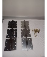 Lot of 6 Commercial Mortise Door Steel Hinges 4-1/2&quot; Sq.  MKC &amp; Other - $738.59 MXN