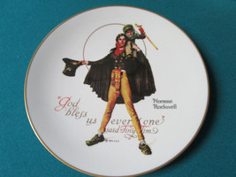 Norman Rockwell &quot;God Bless Us Everyone Said Tiny Tim &quot; Collector Plate Nib Orig - £42.52 GBP