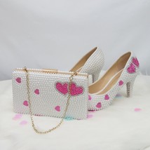 BaoYaFang New White  Beads Women&#39;s Wedding shoes Bride High heels party dress Hi - £156.93 GBP