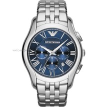 Armani Ar1787 Classic Navy Blue Dial Stainless Steel Mens Watch - £100.61 GBP