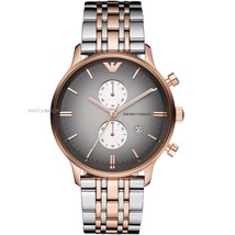 EMPORIO ARMANI AR1721 ROSE GOLD-TONE STAINLESS STEEL MENS WATCH - £115.81 GBP