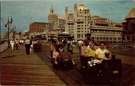 Vintage Postcard Rolling Chairs Atlantic City New Jersey Street View Kod... - $2.99