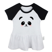 Cute Cartoon Panda Newborn Baby Girls Dress Toddler Infant 100% Cotton Clothes - £10.45 GBP