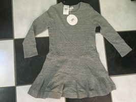 NWT 100% AUTH Chloe Girl Grey Marl Long Sleeve Flared Hem Dress Sz 8 - £123.72 GBP