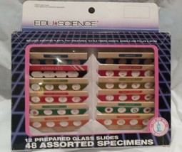 1986 Vintage EDU Science 12 Prepared SLIDES 48 Assorted Specimens. - £15.52 GBP