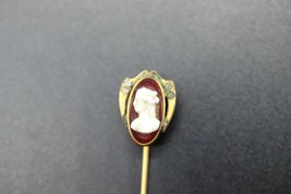 Antique Golden Shield Cameo Stick Pin - £27.77 GBP