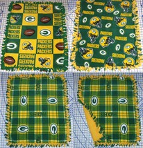 Green Bay Packers Fleece Baby Blanket Pet Lap Travel Green Gold 30&quot; x 24&quot; NFL  - £33.79 GBP